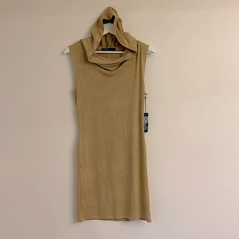 Benjamin Jay Camel Suede hooded Dress